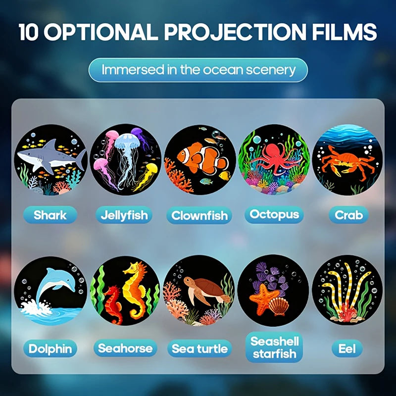 LED Projection Light USB LED Projector LED USB Ocean Life LED Projection Lamp LED Projector With 10 Patterns