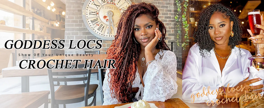 Goddess Locs Crochet Hair 10-22 Inch Faux Locs Crochet Hair Black Women PreLooped Boho Locs Synthetic River Locs with Curly Ends