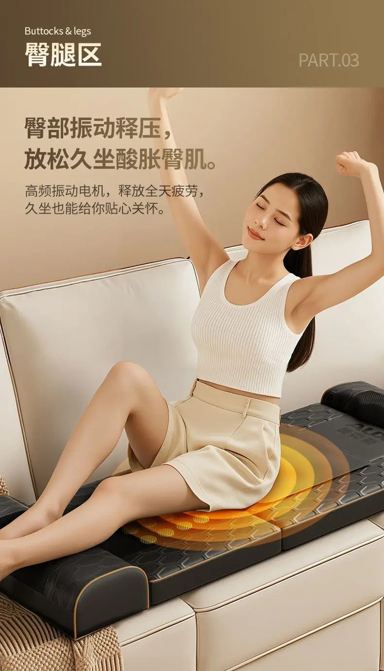 Foldable Multifunctional Massage Mattress Automatic Heating Massage Pad For Neck Shoulder Waist Back Leg Foot Home Use