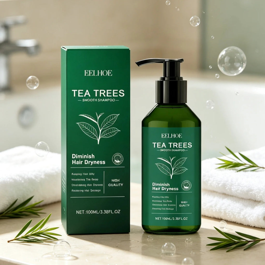 EELHOE Tea Tree Shampoo Repair Damaged Long Lasting Moisturizing Oil Control Dandruff Removal Gentle Cleansing Hair Care Shampoo