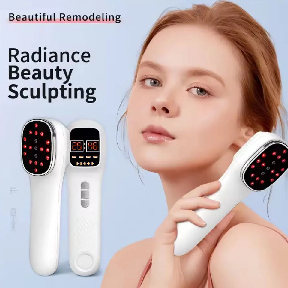 Red Light Therapy For Face Skin Tightening Machine For Anti Aging Wrinkle Removal Face Lift LED Light Therapy Facial Massager