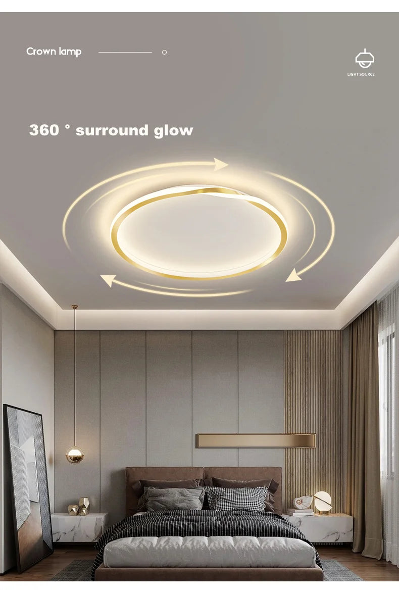 Modern LED Room Decoration Ring Ceiling Light Living Room Bedroom Dining Room Ceiling Lamp Indoor Lighting Decorative Lamps