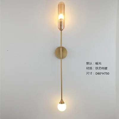 moderm luxury single double head wall lamp golden lnclined tube wall light Mirror light stair living room bedroom deco luminaire
