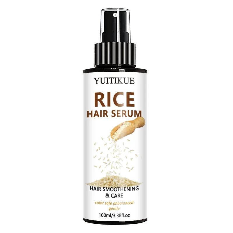 YUITIKUE Rice Water Hair Serum Spray - Nourishes, Strengthens & Adds Shine for Soft, Non-Flat Hair