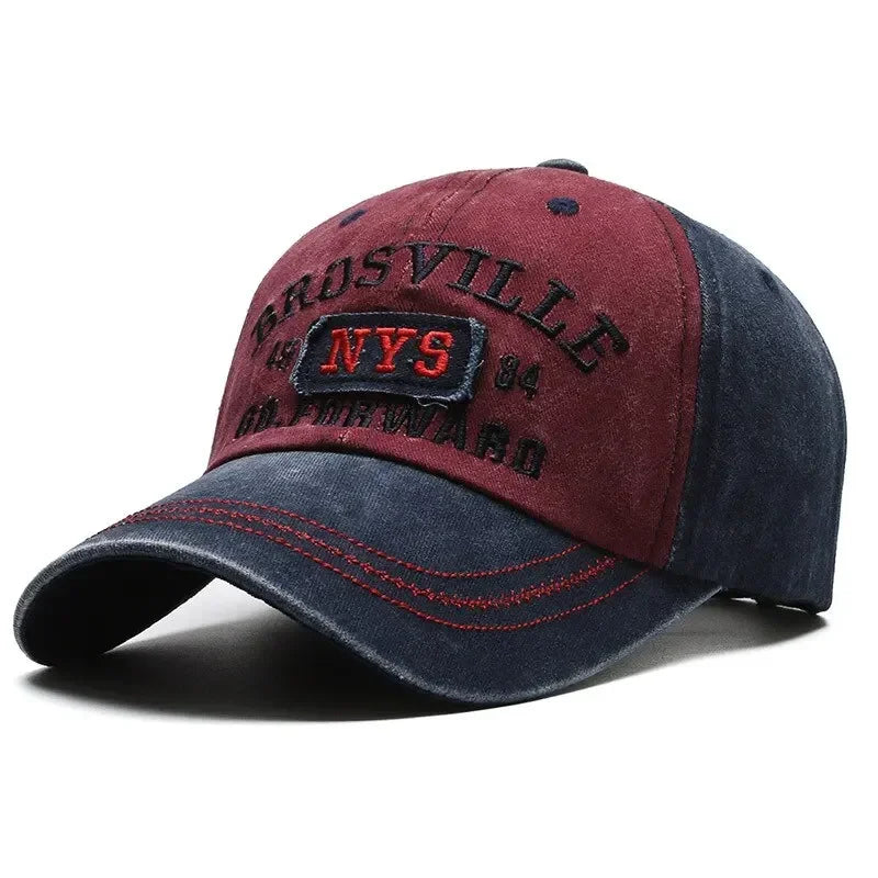 Men's Baseball Cap Casual Wash Embroidered Cap Curved Brim Bowler Sun Hat Official Website Sport Hip Hop Fitted Hats Men Women