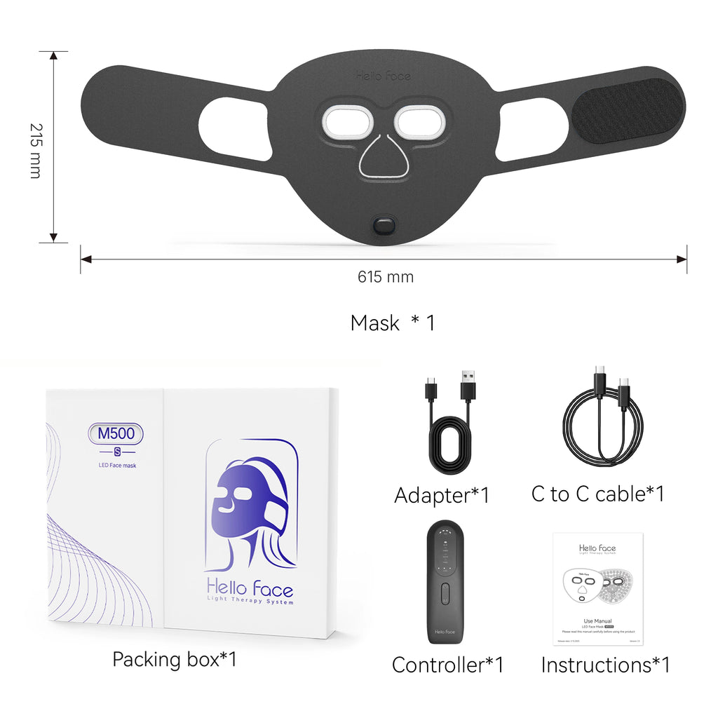 Hello Face Wireless Near-Infrared and Red Light Facial Mask For Powerful Professional Ultra-light Mask