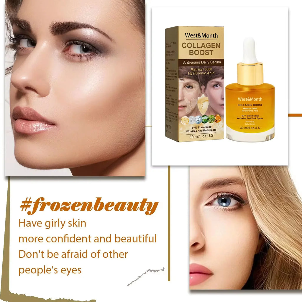 Collagen Anti Wri-nkle Serum Lifting Firming Fade Fine Lines Pore Shrink Remove Dar-k Sp-ot Melanin Whitening Anti-aging Essence