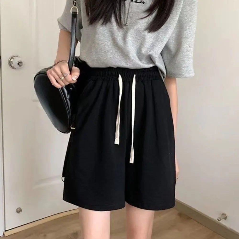 2026 Summer New Loose Casual Short Sports Pants Trendy Feminine Temperament Casual Loose Five Quarter Pants