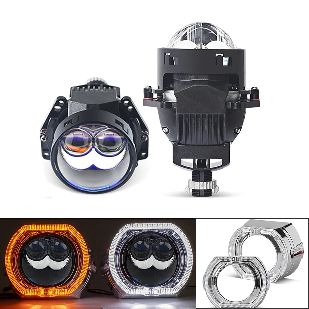 140W 3.0 Inch Dual Hyperboloid Bi LED Projector Lens 35000LM for Hella 3R H4 H7 9005/9006 Car Upgrade Accessories Retrofit