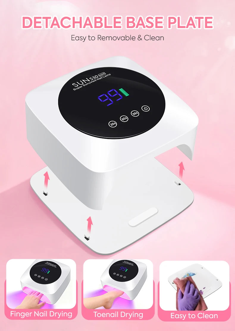 180W UV LED Nail Lamp 57LED Rechargeable Nail Dryer For Curing Polish Gel Wireless Manicure Machine With Smart Sensor Salon Tool