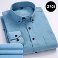 6XL Autumn/winter Warm Quality 100%cotton Corduroy long sleeved button collar smart casual shirts for men comfortable