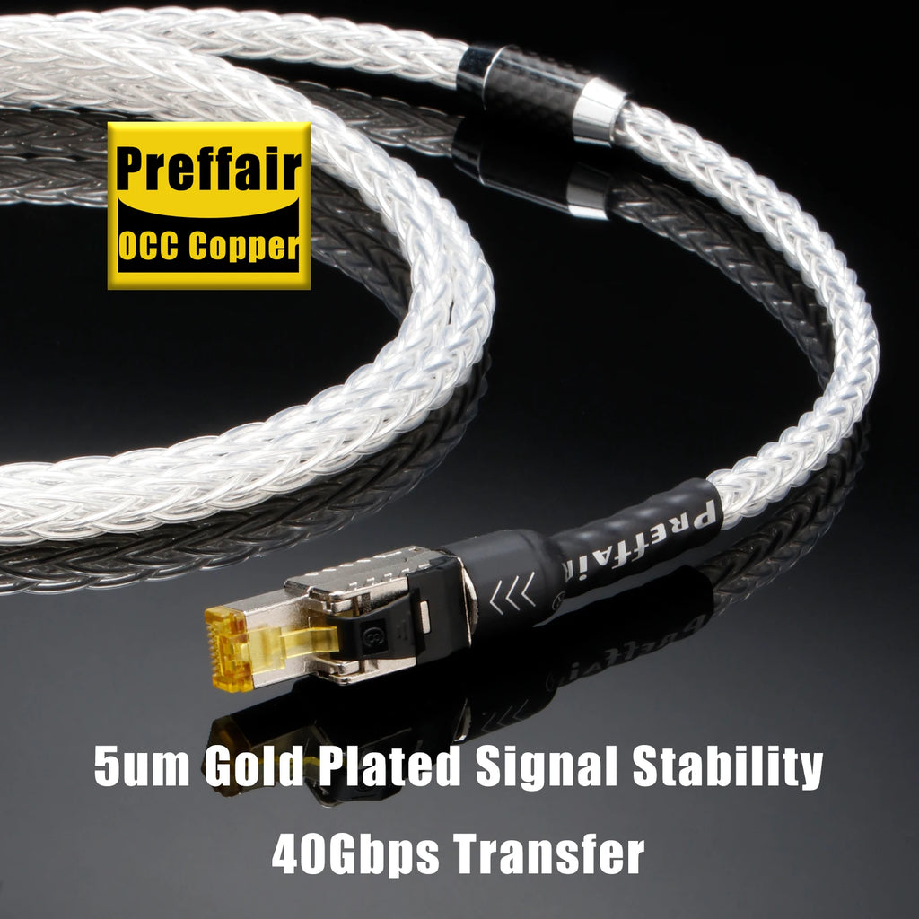 HiFi Cat8 Network Cable 40Gbps 2000MHz RJ45 Network Patch Cable 8n OCC CAT Ethernet Speed Lan Line Apply to Computers Notebooks