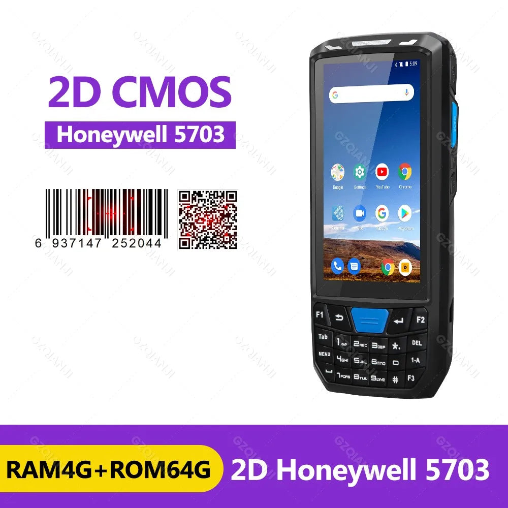4G 64G Android 13 Terminal Handheld Mobile Rugged PDA with Bluetooth Wifi 1D 2D Barcode Scanner Reader GPS Warehouse Code Read