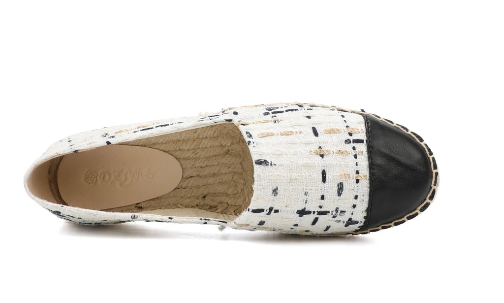 White espadrilles for women flat closed toe shoes