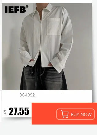 IEFB Spring Summer Men's Shirt Long Sleeve New Irregular Sequin Tassel Shirts Niche Streetwear Korean Style Male Top Tide 9Y7232