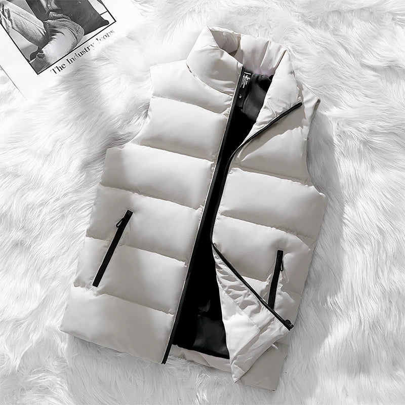 Men's Vest Autumn and Winter New Warm Cotton Waistcoat Vest Korean Style Fashion Joker Fashionable Sleeveless Jacket Top