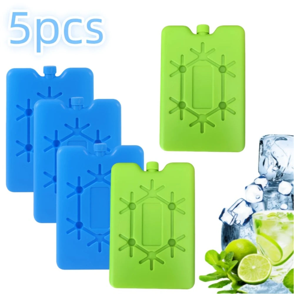 Reusable Ice Packs in Green And Blue, Ultra-Thin And Durable, Perfect for Lunch Boxes, Coolers, Picnics, And Outdoor Adventures