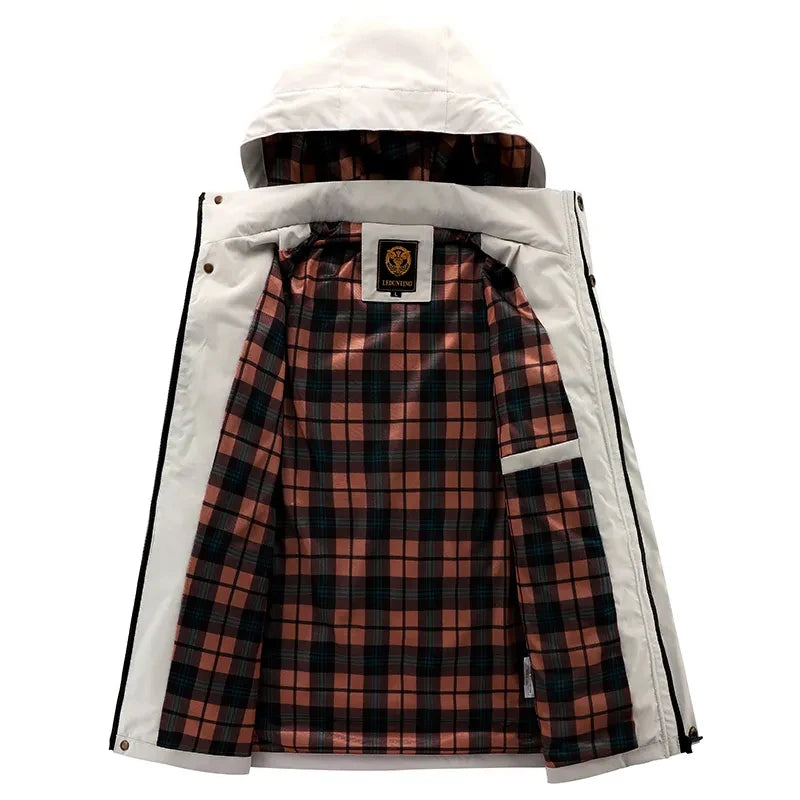 Autumn Men's Windbreaker Hooded Jacket Man Waterproof Outdoor Sports Soft Shell Coats Clothing Men Hiking Mountain Ski Jackets