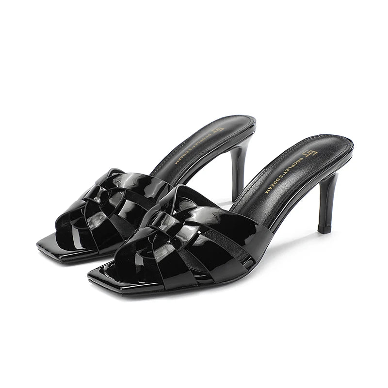 Fine heeled classic design, elegant and sexy style for women, high comfort, suitable for various occasions, fine heeled slippers