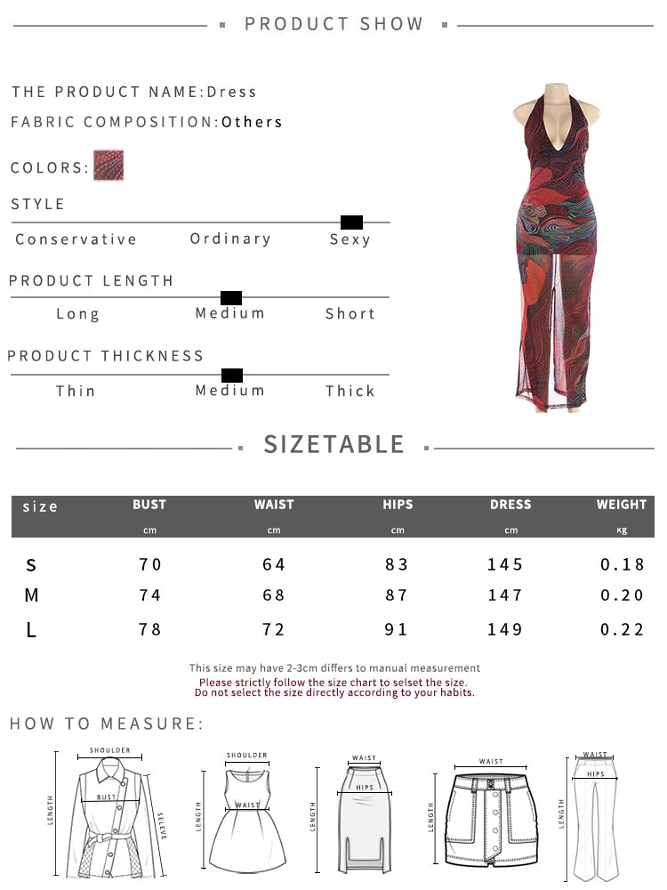 Cutenw Backless Diamond Print Dress Women Trend Split Colorful Halter Sexy Deep V-Neck Elegant Birthday Party Stretch Vestidos