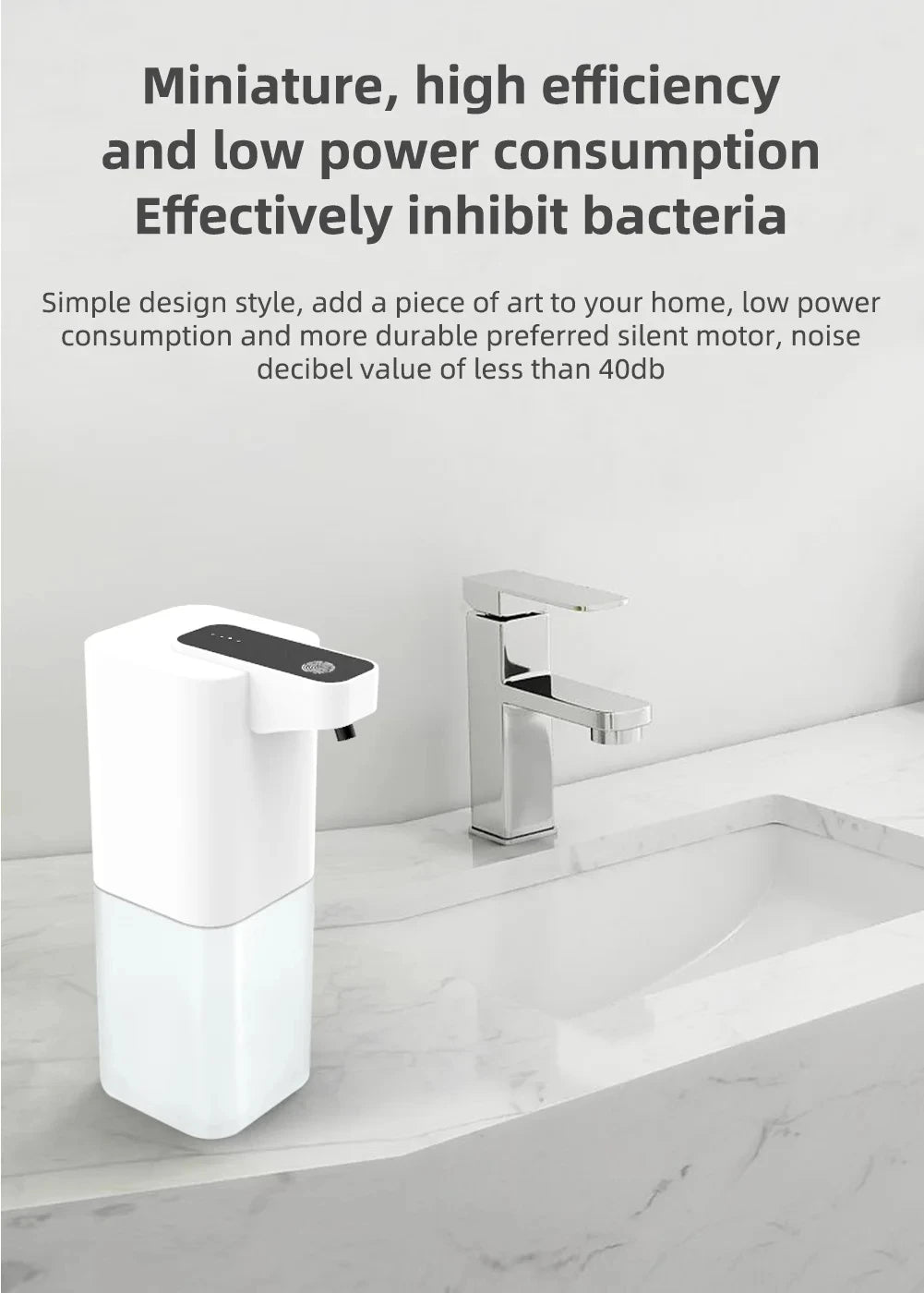 USB Rechargeable Infrared Automatic Foam Soap Dispenser Touchless Hand Sanitizer Dispenser for Bathroom Kitchen