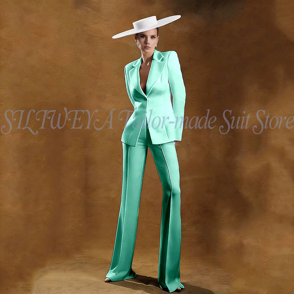 Ladies White Tailored Blazer Trousers Set Workplace Business Occasion Formal Attire 2026 Women Fashion Chic Office Commute Suit