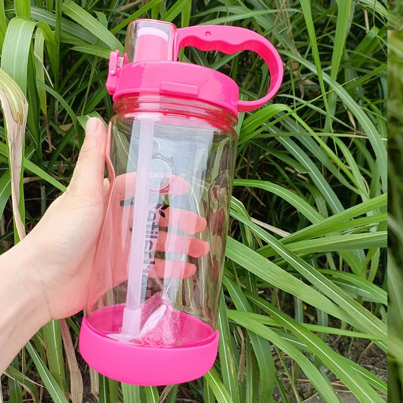 1 Liter Water Bottle Motivational Sports Bottle Leak Proof Plastic Drinking Cup Outdoor Travel Gym Fitness Jugs