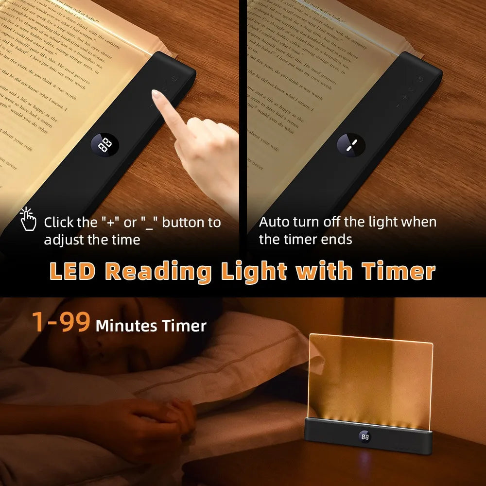 LED Flat Panel Night Vision Reading Light Eye Protection Reading Light Usb Charging Student Night Reading Lamp Book Lamp Indoor