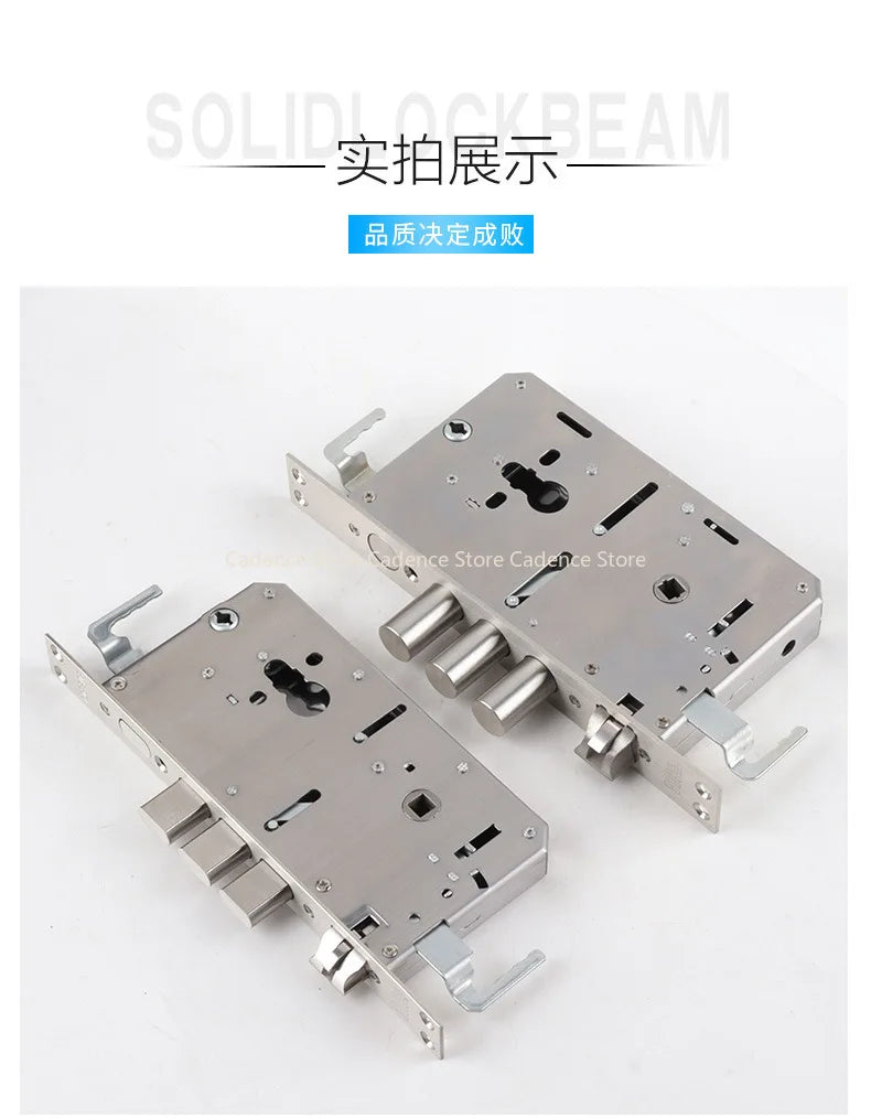 24x240 6068 Security Door Lock Body 304 Stainless Steel Internal Gear Structure Anti Stuck For Smart Fingerprint Lock