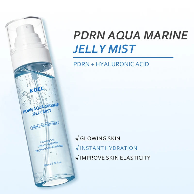 PDRN Aqua Marine Jelly Mist Hyaluronic Acid Instant Hydration Improve Skin Elasticity Glowing Moisturizing Facial Essence Spray