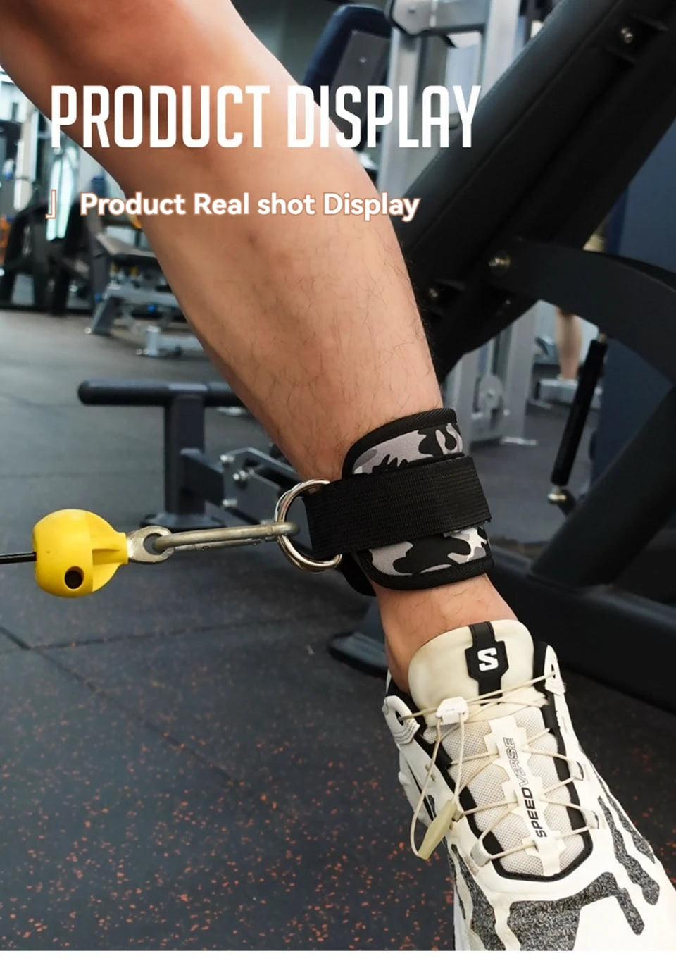 AOLIKES 1PCS Ankle Straps For Cable Machine Kickbacks, Glute Workouts, Lower Body Exercises - Adjustable Leg Straps with Padding