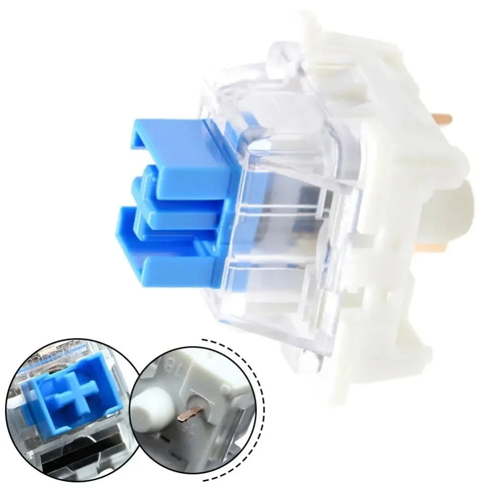 200/10pcs Mechanical Keyboard Switches Blue Switch Customizable Hot-Swappable 3 Pins Cross Stem for Mechanical Keyboard