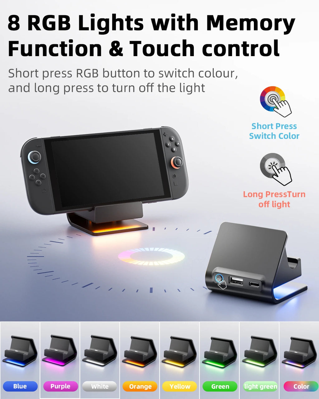 Aolion For Switch 2 Portable Charging Grip Bracket For NS2 Joy-con Controller Handle Charging Dock For Switch 2 Game Accessories
