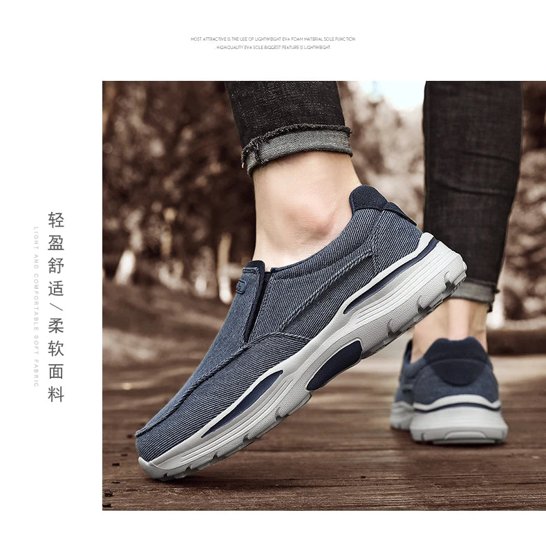Men's Casual Shoes Canvas Breathable Loafers Men 2025 New Male Comfortable Outdoor Walking Shoes Classic Loafers Men Sneakers