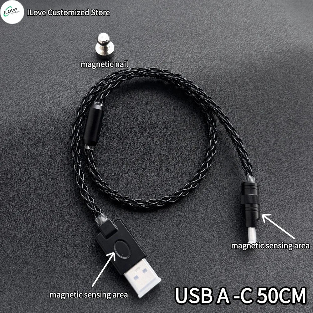 15cm C-C/USB-C Single Crystal Copper Keyboard Cable Supports 8K Magnetic Controllable Lights for HMlab Hub