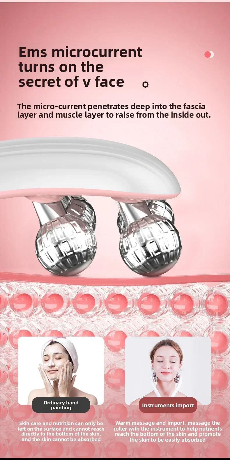 Roller Face-Slimming Artifact V-Face Beauty Facial Massager For Firming And Lifting The Face