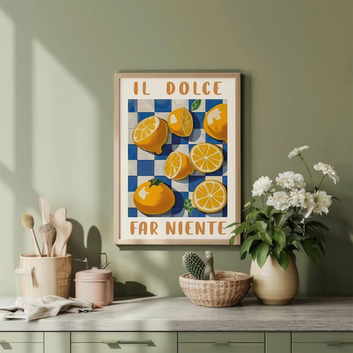 1/2pcs Italian Landscapes Lemon Tree Prints Poster Modern Cottagecore Canvas Painting for Spring Wall Art Home Decor-unframed