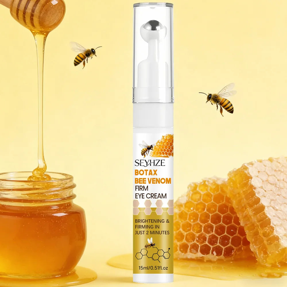 Aihuf Bee Toxin Eye Cream 15ml Instant Moisturizing Anti-Aging Deeply Nourishing Smooth Dry Skin Bag under Eye Treatment Dark Ci