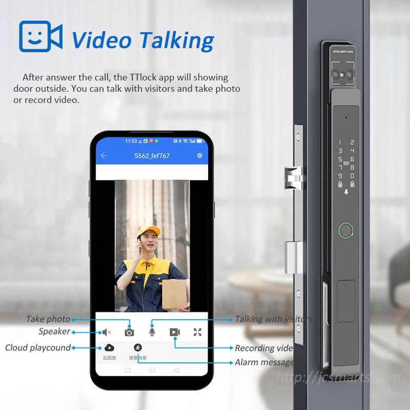 Waterproof 3D Face Recognition smart Door Lock TTlock WiFi Unlock Digital Smart Lock Fingerprint Key Card Nfc Phone Unlock Lock