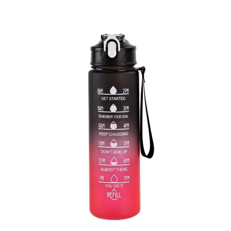 750ml Sports Water Bottle with Time-Tracking Straw Leak Proof Locking Flip Cover for Easy Carry Ideal for Outdoor Adventures