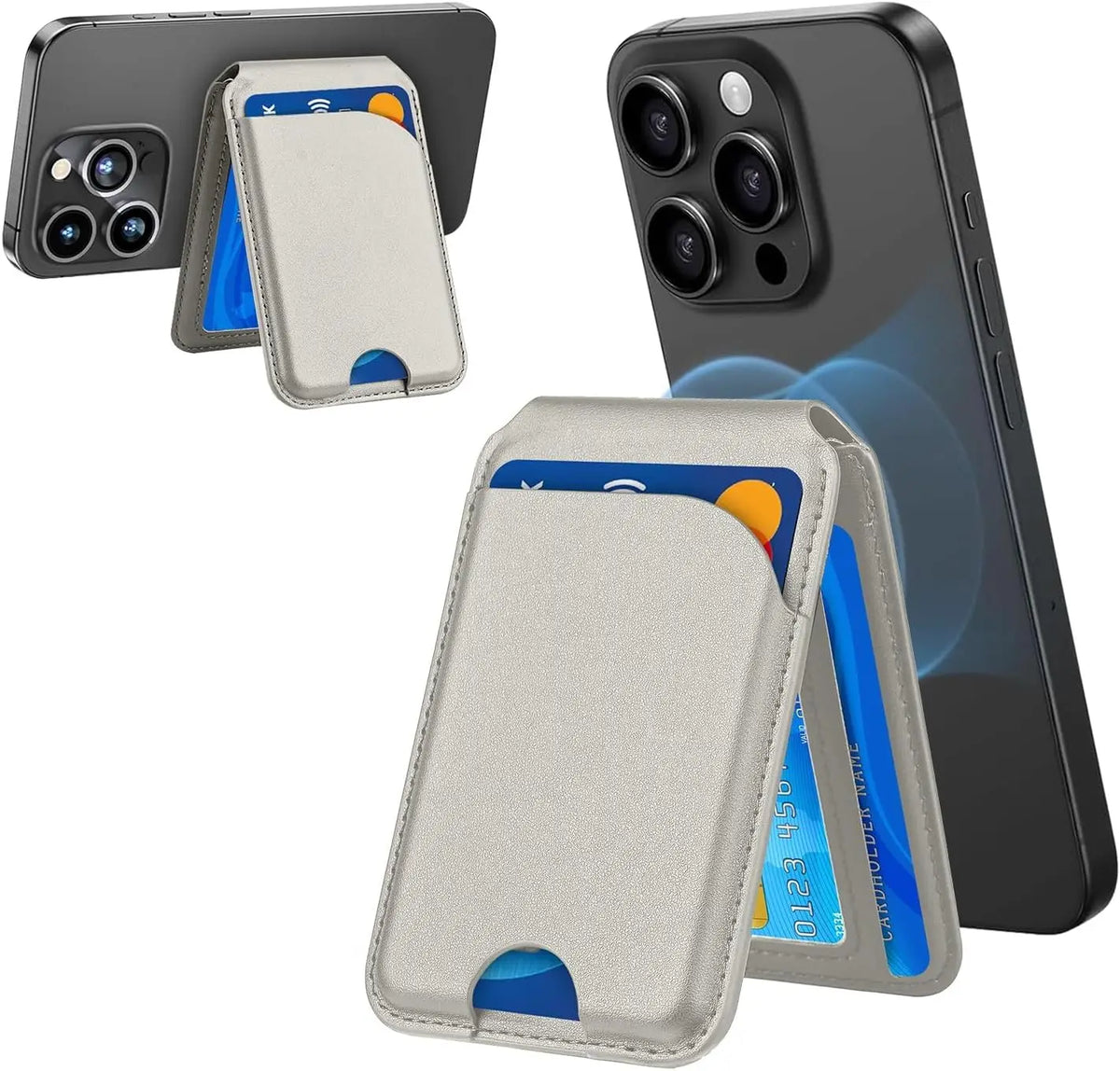 GITFOS Magnetic Wallet Phone Stand for IPhone17 16 15 14 Lightweight MagSafe Phone Card Stand Leather Magnetic Card Holder