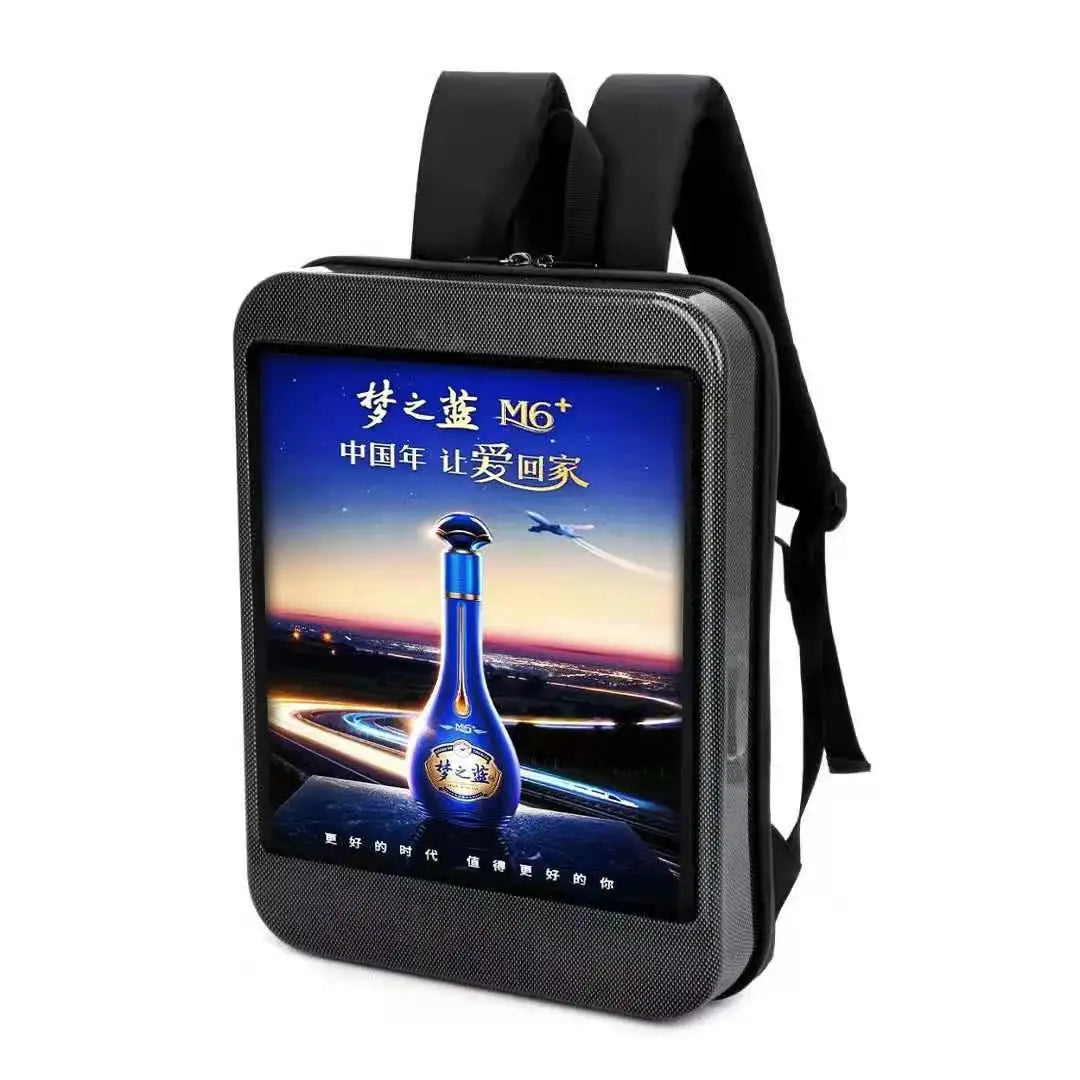 15.4 Inch LED Display Backpack Programmable HD Video Screen Portable Mobile Advertising Bag for Live Stream Events