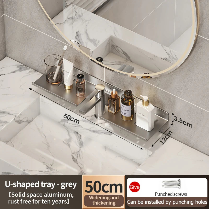Faucet Storage Tray, Bathroom Storage Rack, Mirror Front Toilet, Washbasin, Washbasin, Bathroom Rack