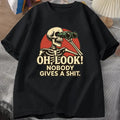 Oh Look Nobody Gives A Shit Sarcasm T-shirt Summer Men's Tracksuit Round Neck Short Sleeve Sportswear Casual Fun Tops Cotton Tee