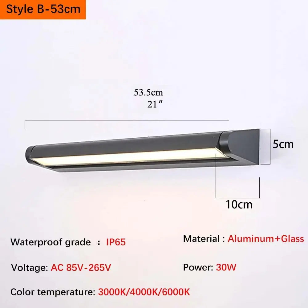 Adjustable angle outdoor waterproof outdoor wall lamp garden wiring wall lamp simple and high-end aluminum wall lamp