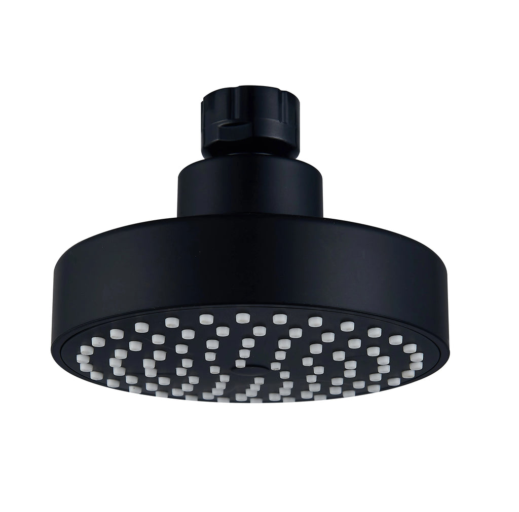 SANIVITAL High Pressure Rain Shower Head 4 Inch Matte Black Bathroom Showerhead G1/2 Universal Shower Head