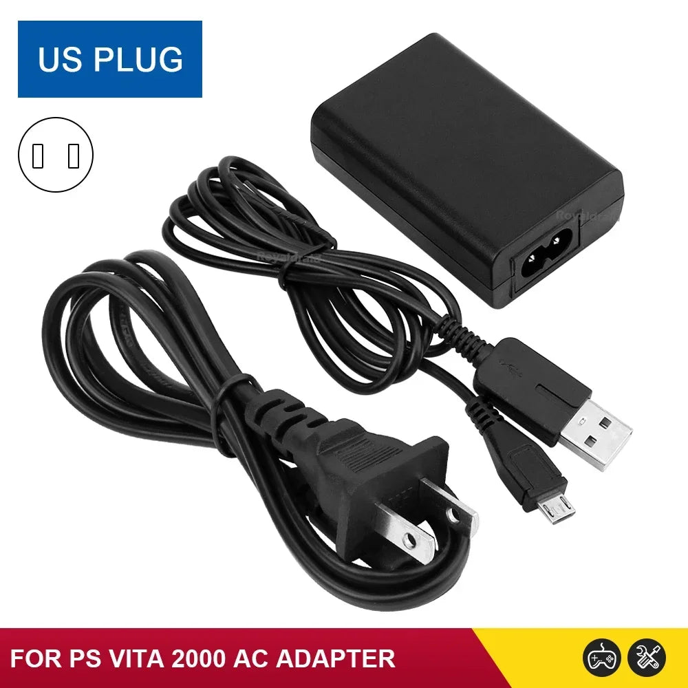 EU US Plug Home Charger Power Supply 5V AC Adapter USB Charging Cable Cord For Psvita Slim PS Vita 2000 PSV 2000