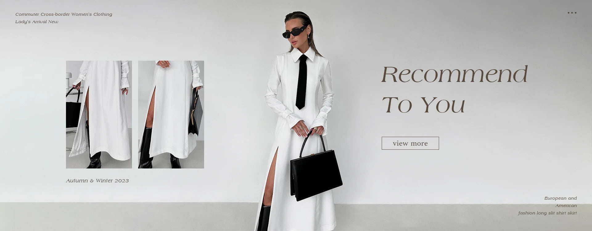 Clacive Fashion Loose Print Women'S Dress 2024 Casual Lapel Long Sleeve Midi Dresses Elegant Classic Lace-Up Slit Female Dress