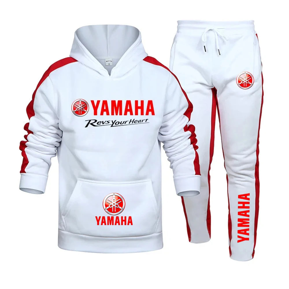 Fashionable and trendy men's Yamaha logo sports suit hooded sweatshirt sports pants autumn and winter daily casual sports joggin