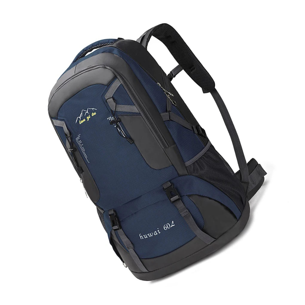 60L Backpack Outdoor Large Capacity Waterproof Rucksack Climbing Pack Zippered Portable Lightweight Bag